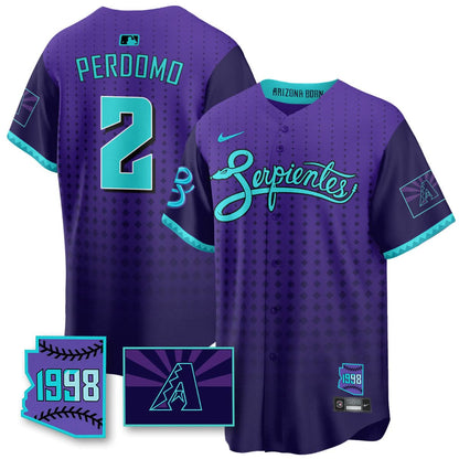Arizona Diamondbacks Purple for Second “Serpientes” City Connect Jersey - All Stitched