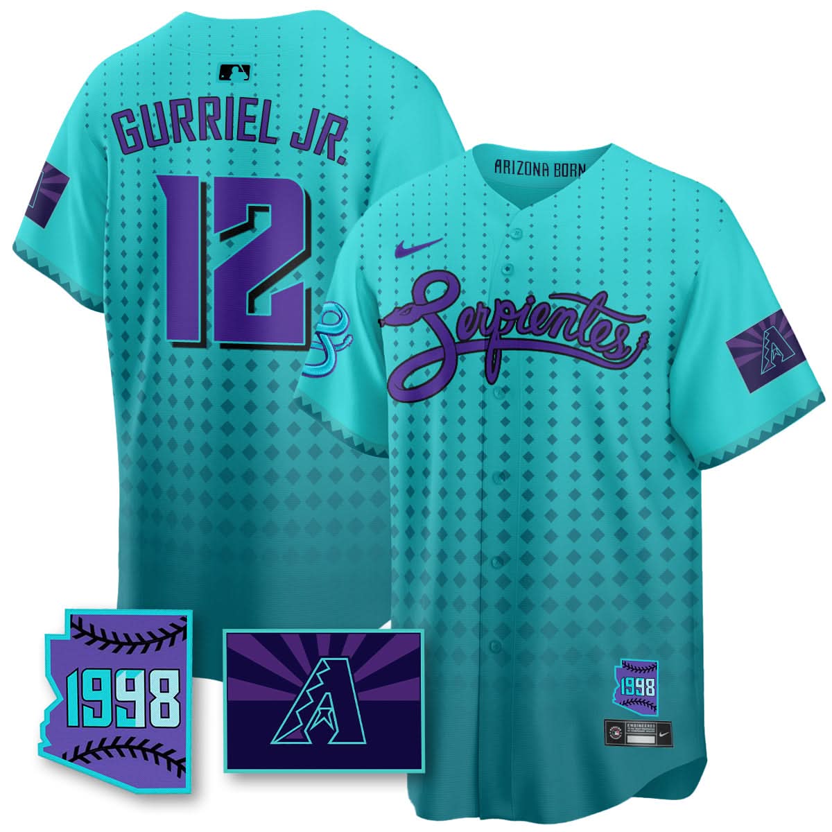 Arizona Diamondbacks Purple for Second “Serpientes” City Connect Jersey - All Stitched