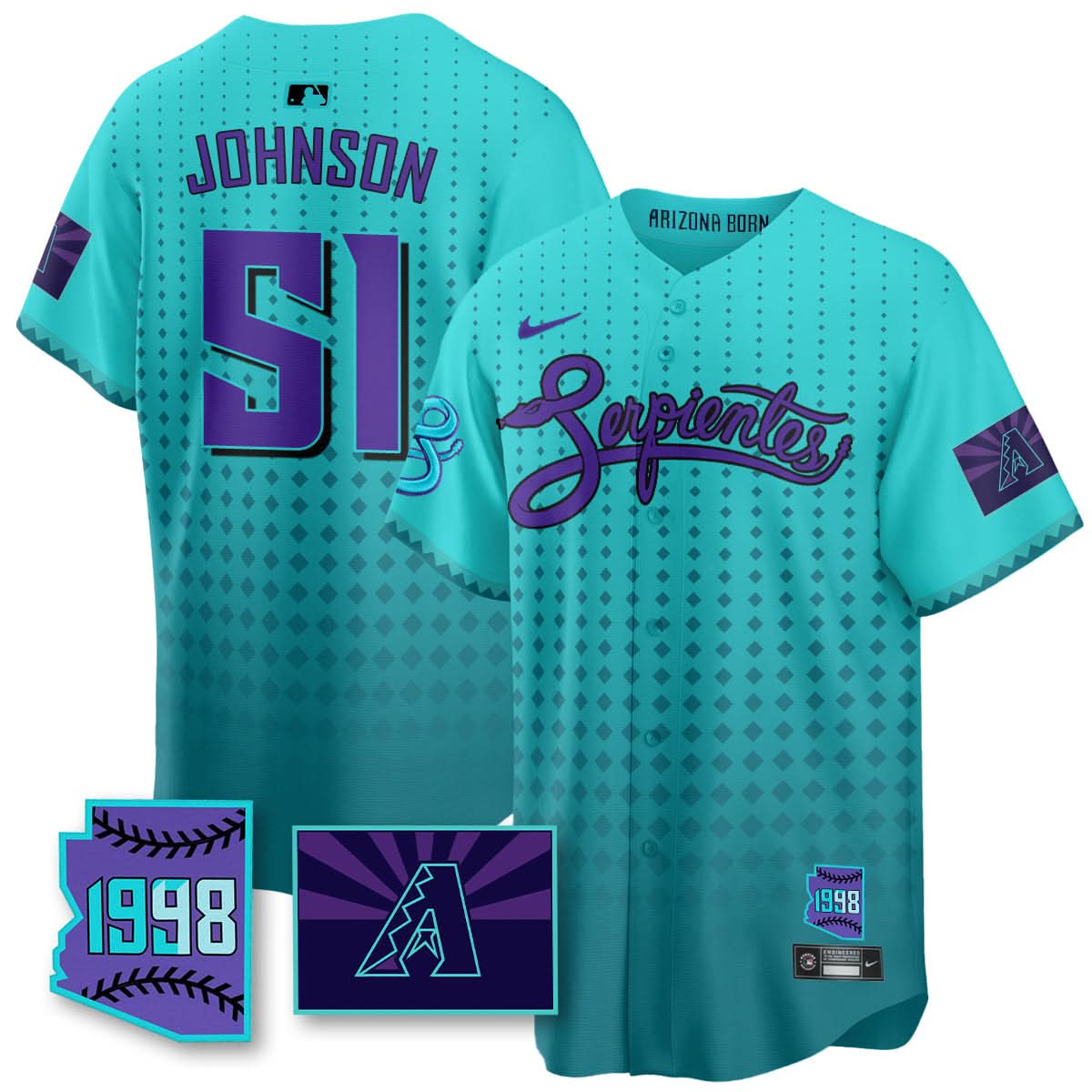 Arizona Diamondbacks Purple for Second “Serpientes” City Connect Jersey - All Stitched