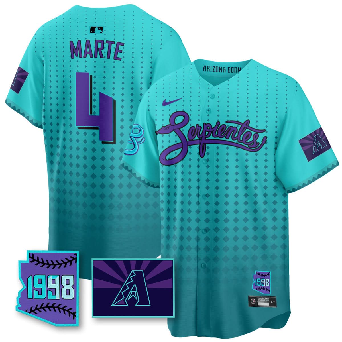 Arizona Diamondbacks Purple for Second “Serpientes” City Connect Jersey - All Stitched