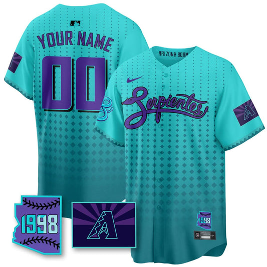 Arizona Diamondbacks Purple for Second “Serpientes” City Connect Custom Jersey - All Stitched