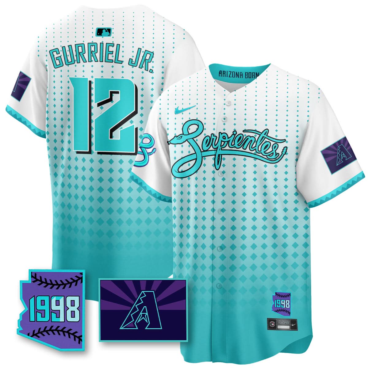 Arizona Diamondbacks Purple for Second “Serpientes” City Connect Jersey - All Stitched