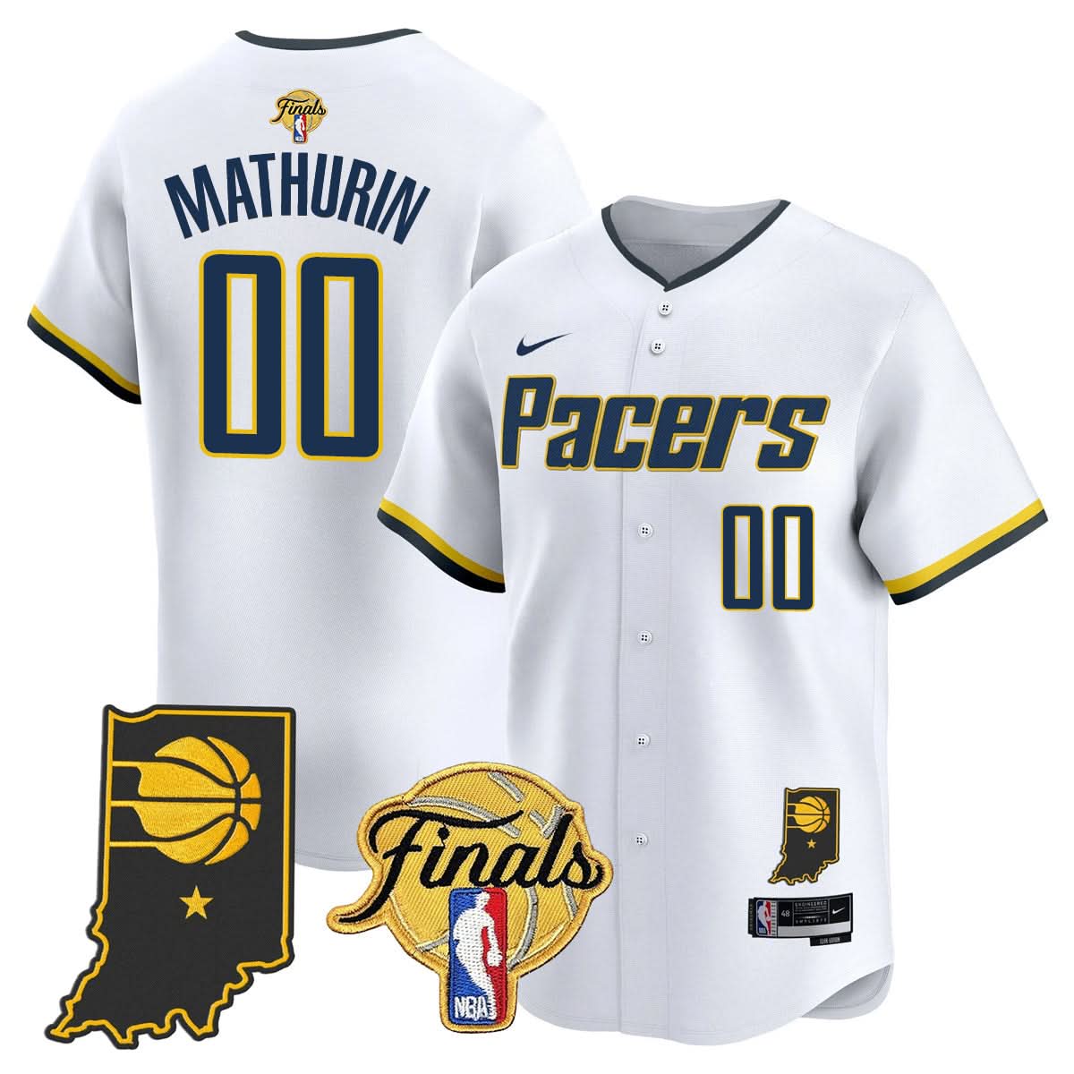 Indiana Pacers 2025 Finals Vapor Baseball Jersey N3 - All Stitched