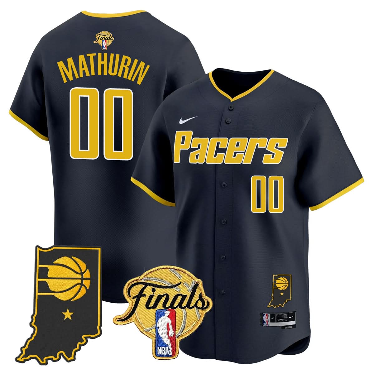 Indiana Pacers 2025 Finals Vapor Baseball Jersey N3 - All Stitched