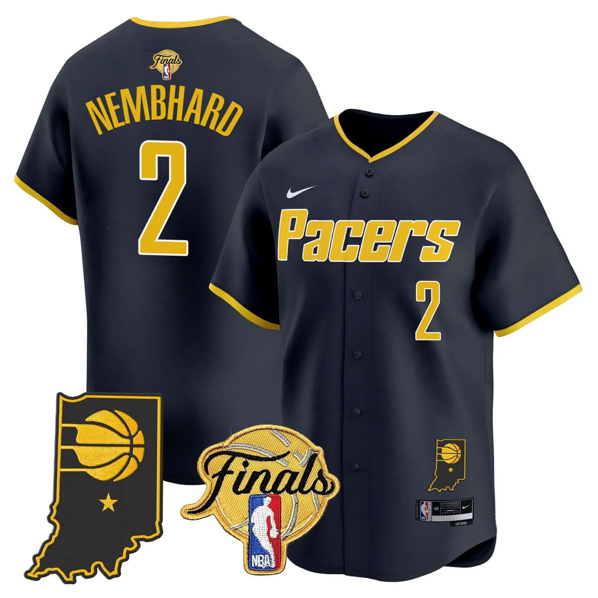 Indiana Pacers 2025 Finals Vapor Baseball Jersey N3 - All Stitched