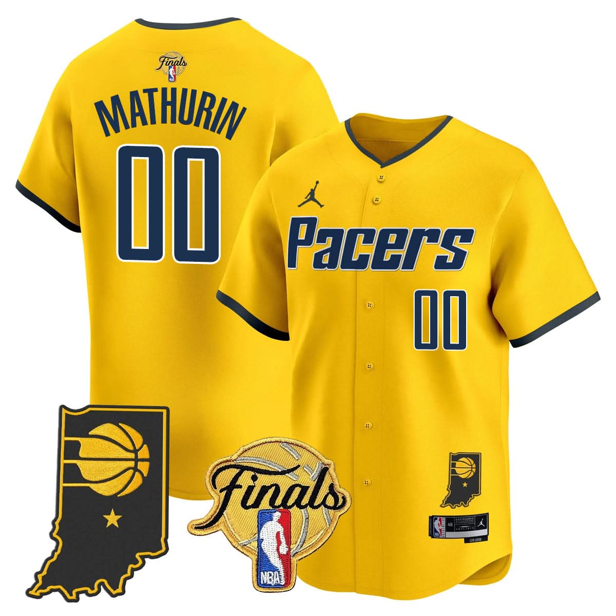 Indiana Pacers 2025 Finals Vapor Baseball Jersey N3 - All Stitched