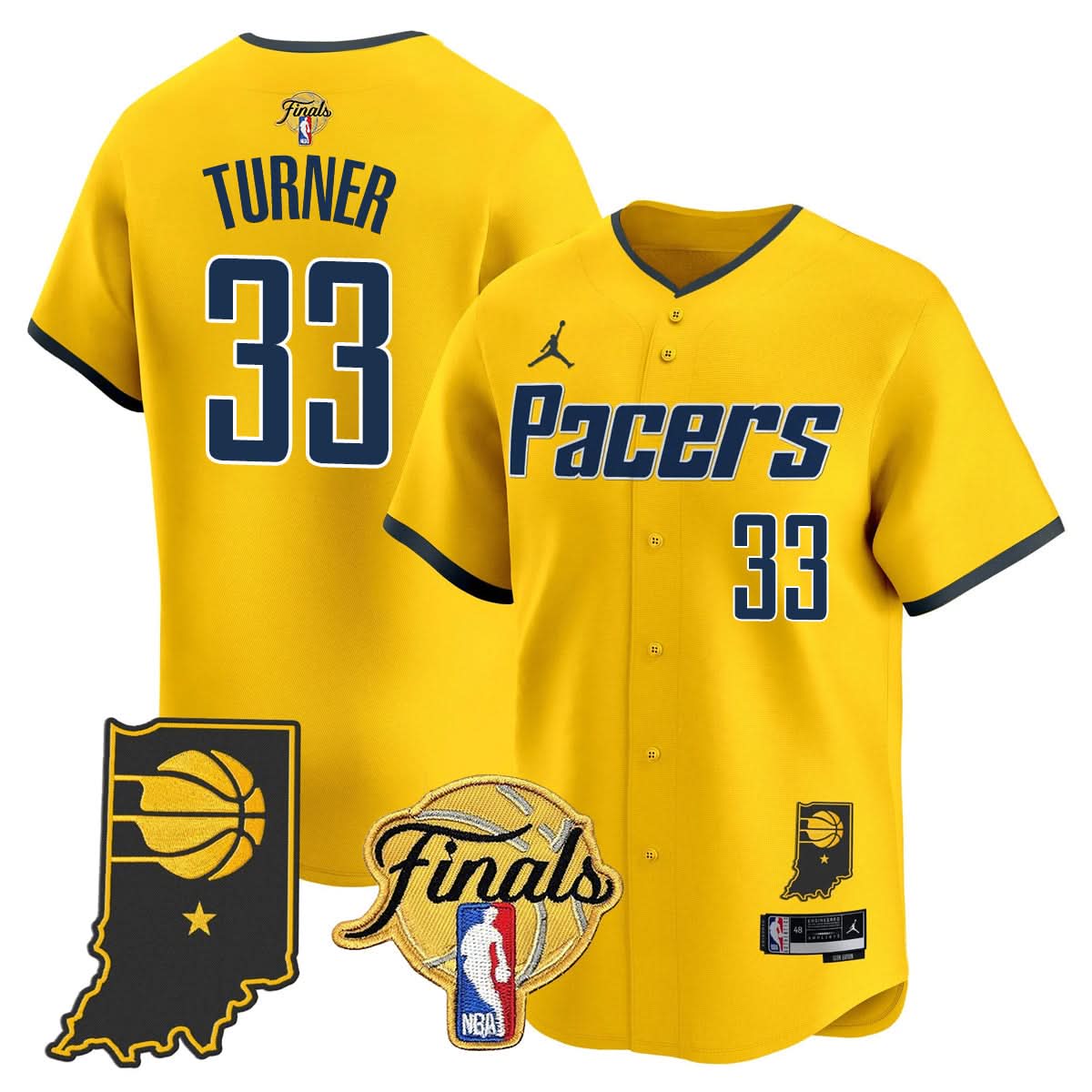 Indiana Pacers 2025 Finals Vapor Baseball Jersey N3 - All Stitched