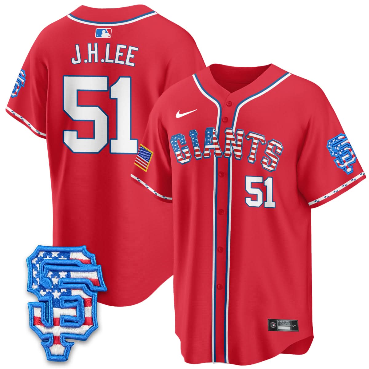 San Francisco Giants 2025 Fourth of July Jersey - All Stitched