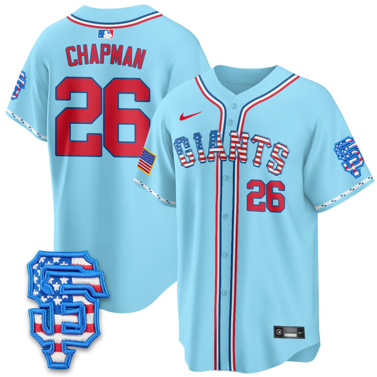 San Francisco Giants 2025 Fourth of July Jersey - All Stitched