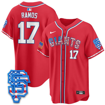 San Francisco Giants 2025 Fourth of July Jersey - All Stitched