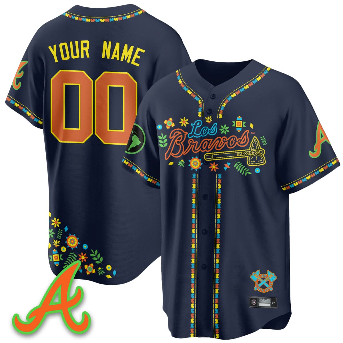 Atlanta Braves 2025 "Los Bravos" Custom Jersey - All Stitched