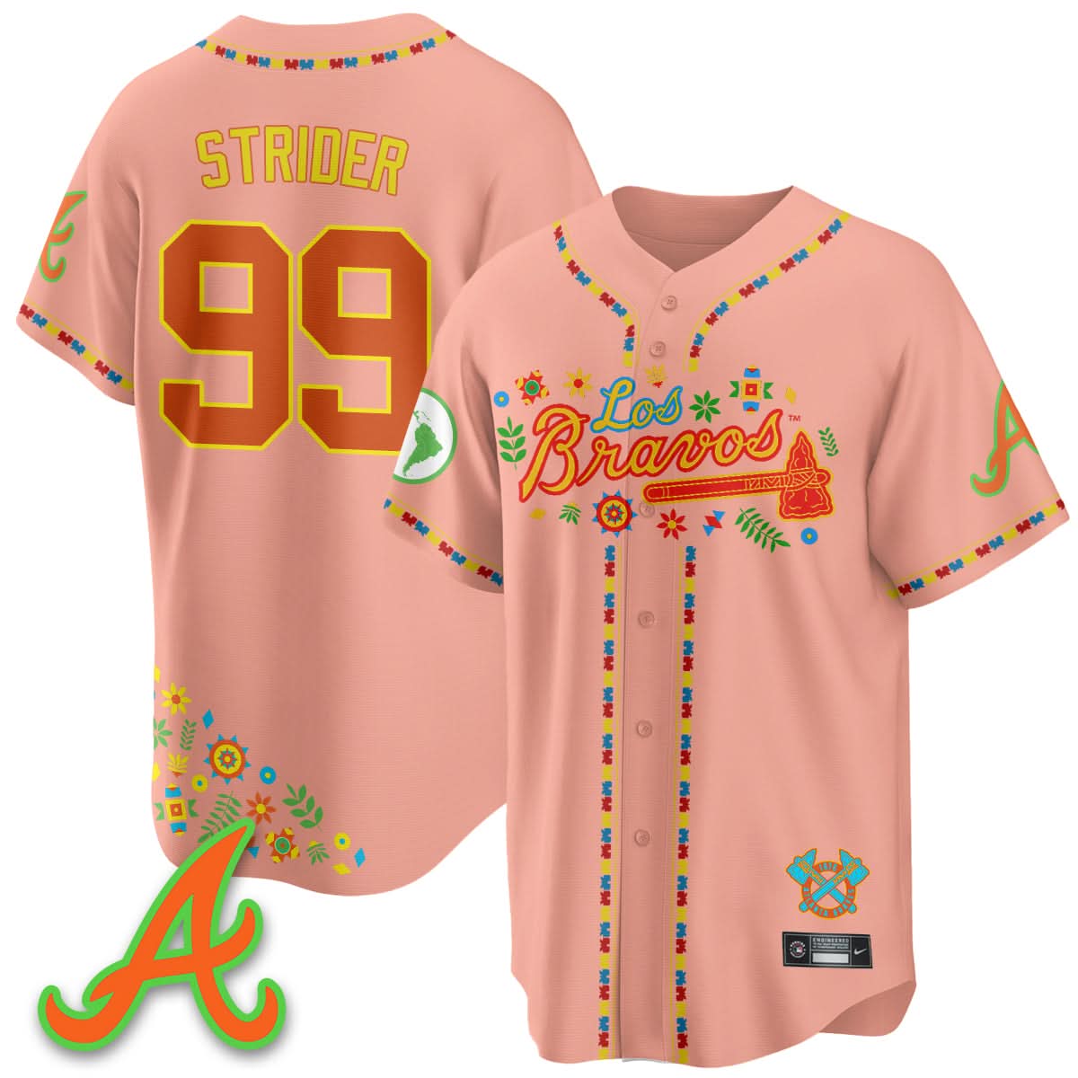 Atlanta Braves 2025 "Los Bravos" Jersey - All Stitched