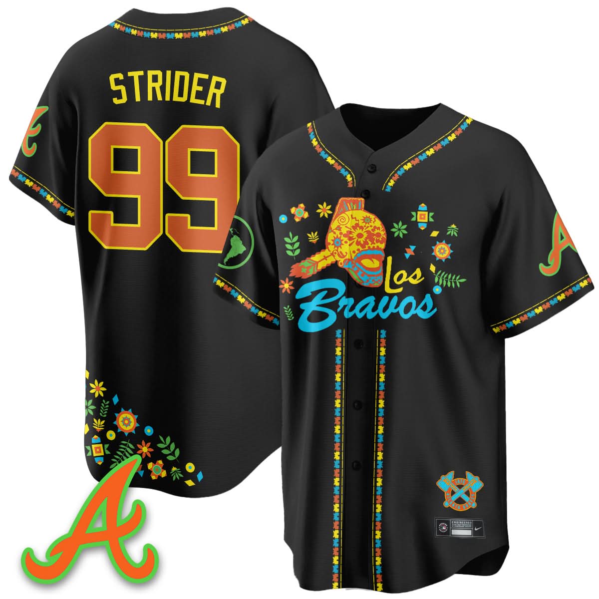 Atlanta Braves 2025 "Los Bravos" Jersey V2 - All Stitched