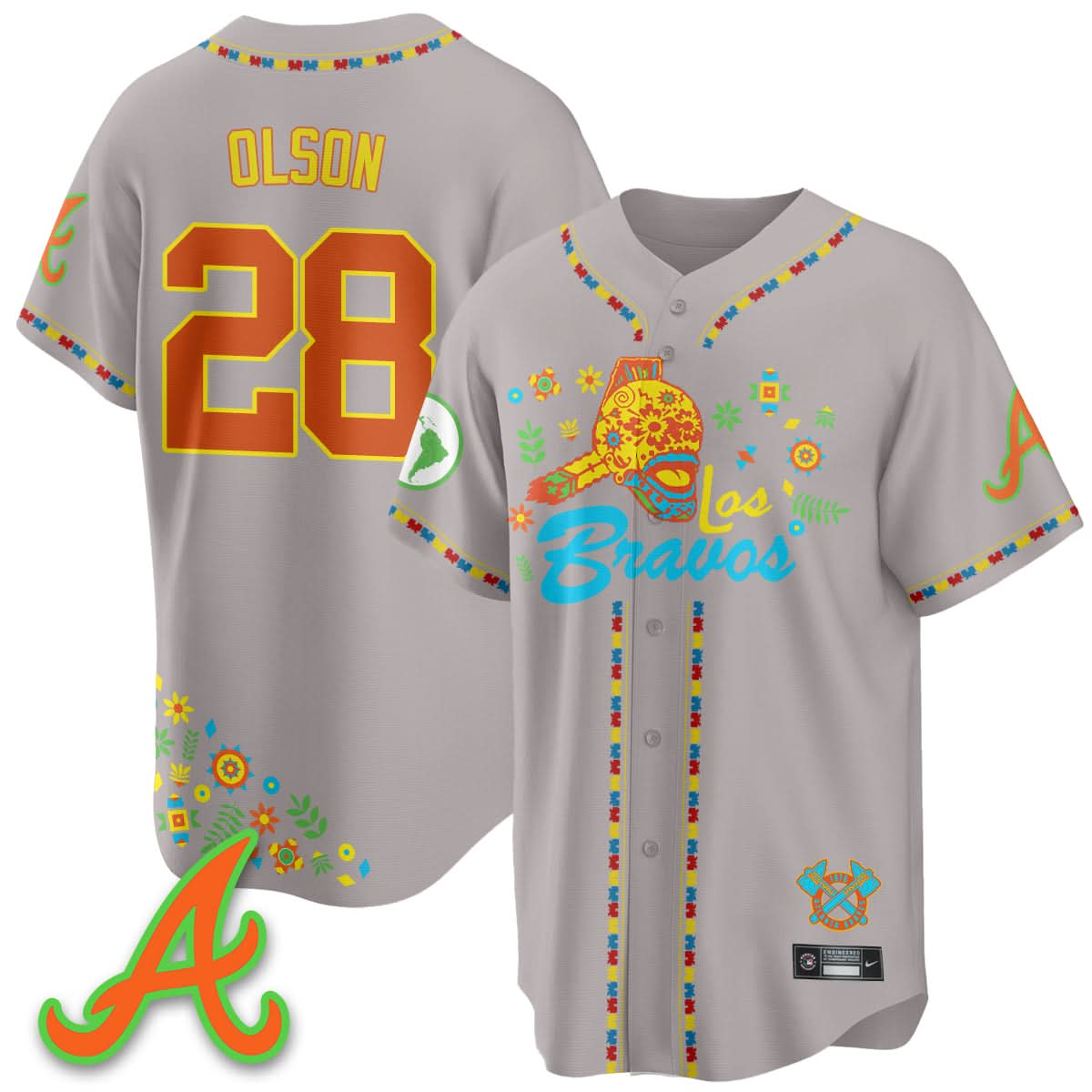 Atlanta Braves 2025 "Los Bravos" Jersey V2 - All Stitched