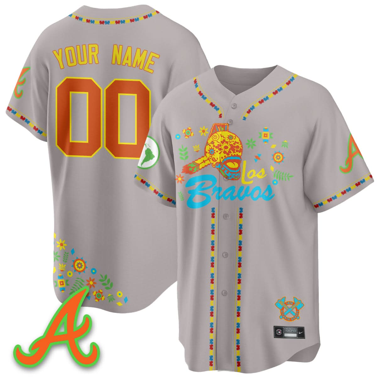 Atlanta Braves 2025 "Los Bravos" Custom Jersey V2 - All Stitched