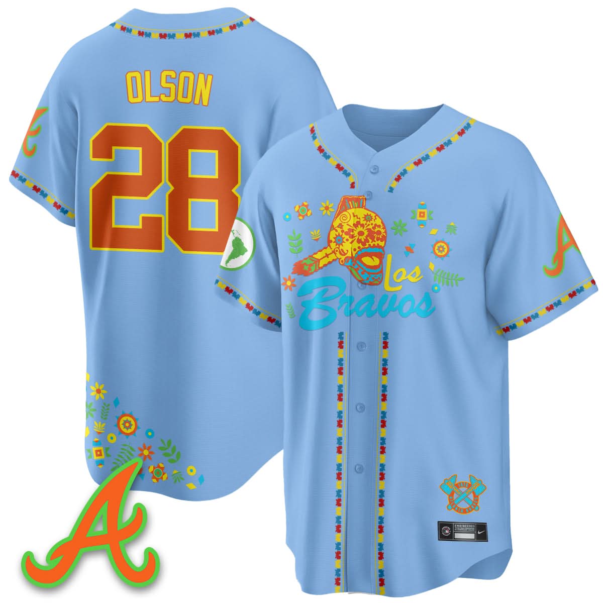 Atlanta Braves 2025 "Los Bravos" Jersey V2 - All Stitched