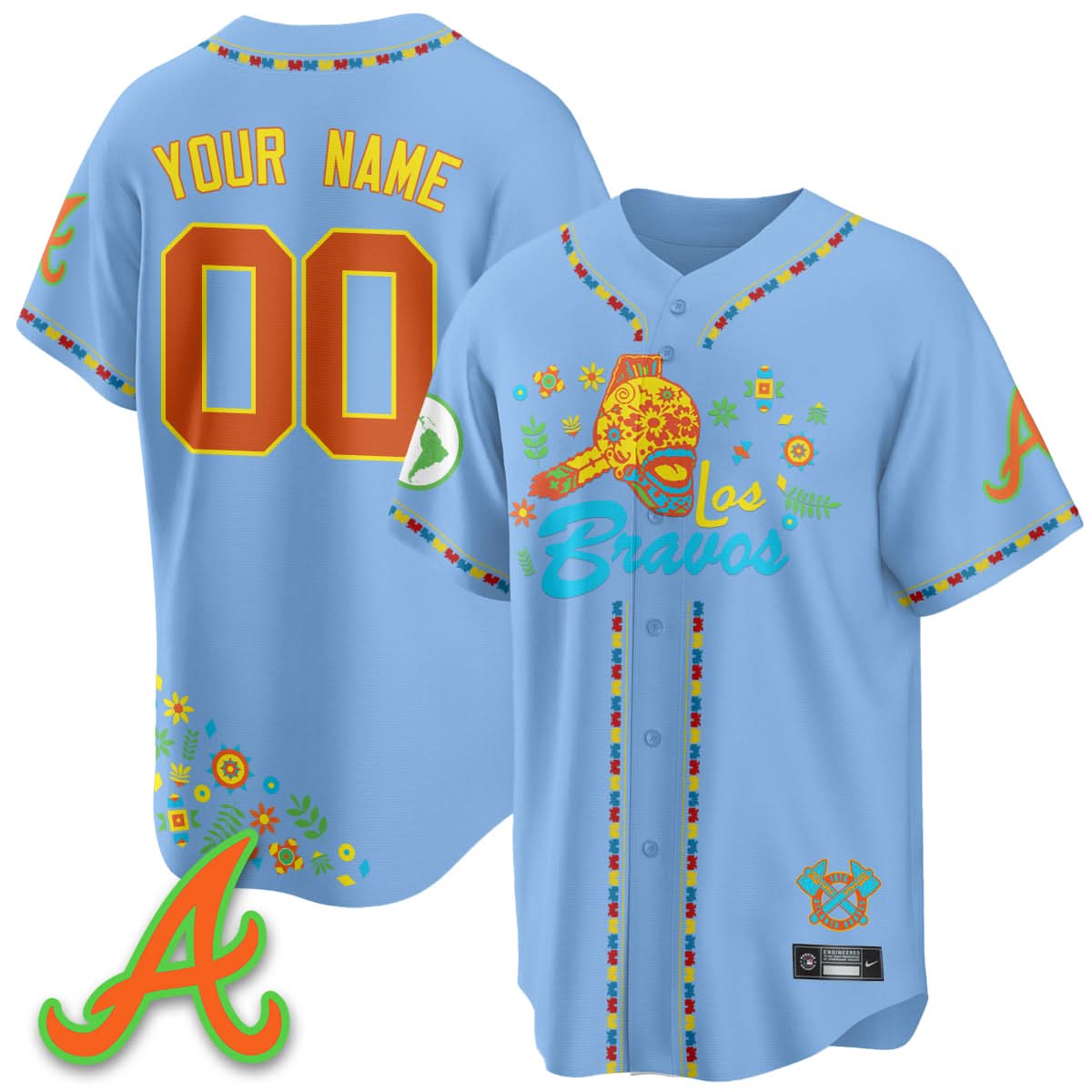Atlanta Braves 2025 "Los Bravos" Custom Jersey V2 - All Stitched