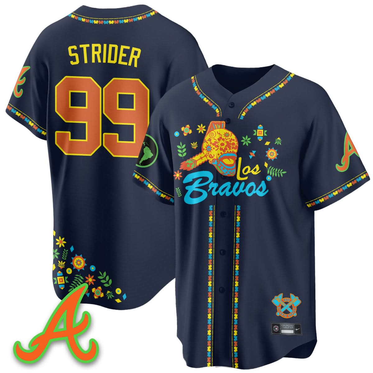 Atlanta Braves 2025 "Los Bravos" Jersey V2 - All Stitched