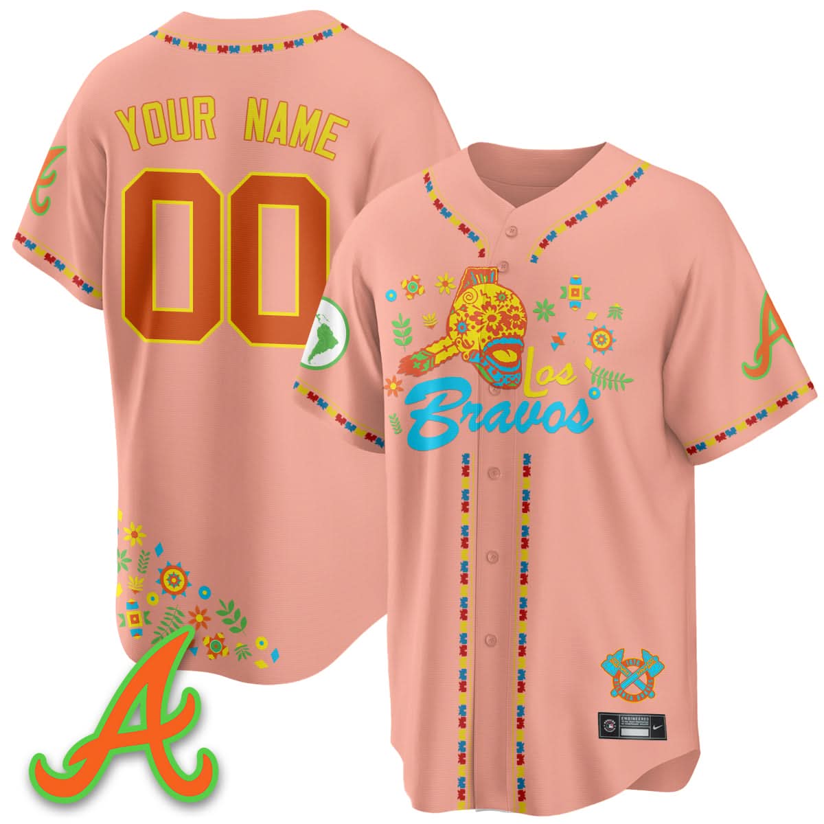 Atlanta Braves 2025 "Los Bravos" Custom Jersey V2 - All Stitched