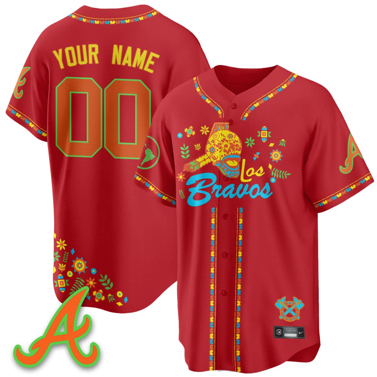 Atlanta Braves 2025 "Los Bravos" Custom Jersey V2 - All Stitched