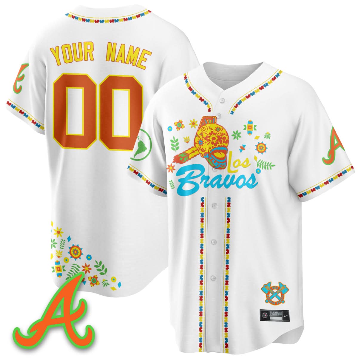 Atlanta Braves 2025 "Los Bravos" Custom Jersey V2 - All Stitched