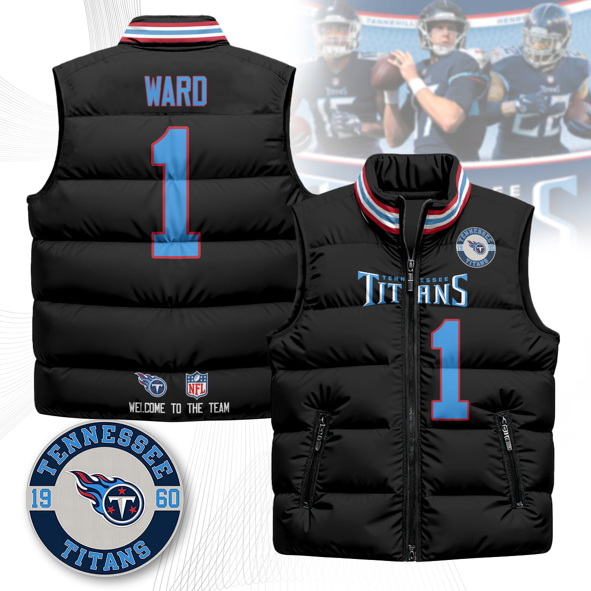 Tennessee Titans Unisex Puffer Vest