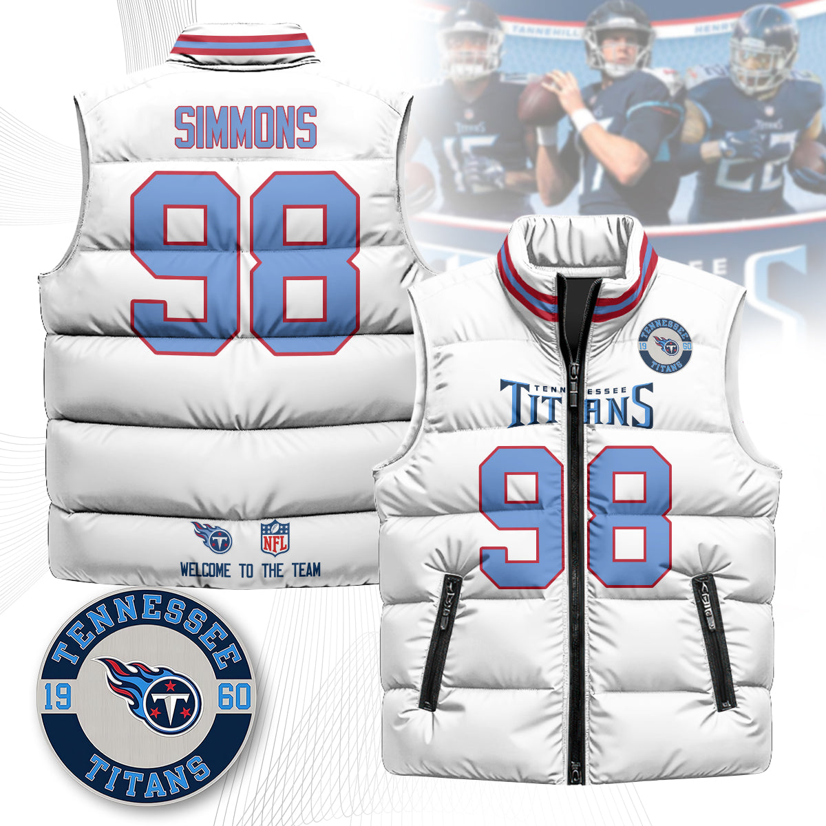Tennessee Titans Unisex Puffer Vest