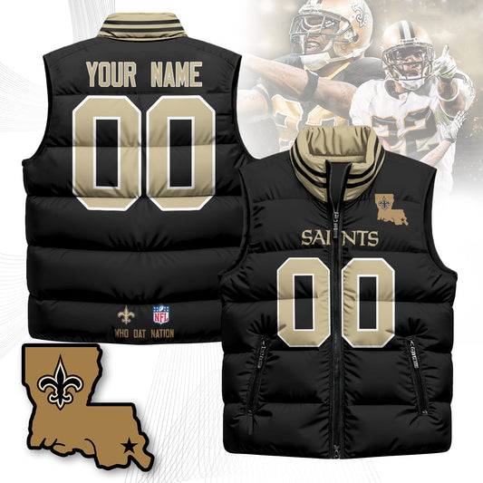 Personalized New Orleans Saints Unisex Puffer Vest