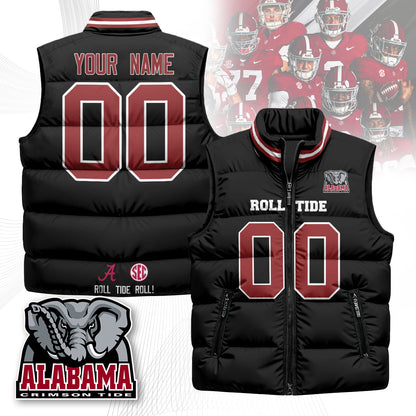 Personalized Alabama Crimson Tide Unisex Puffer Vest