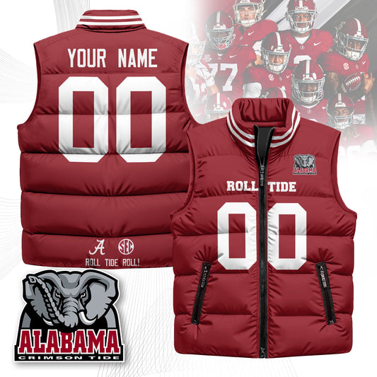 Personalized Alabama Crimson Tide Unisex Puffer Vest