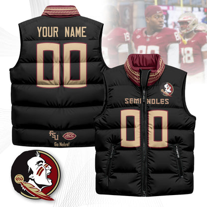 Personalized Florida State Seminoles Unisex Puffer Vest