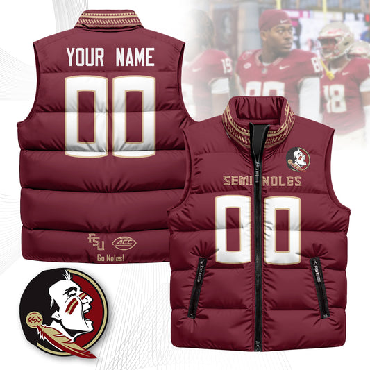 Personalized Florida State Seminoles Unisex Puffer Vest