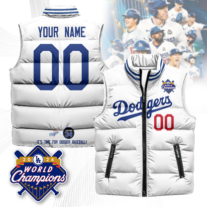 Personalized Los Angeles Dodgers Unisex Puffer Vest