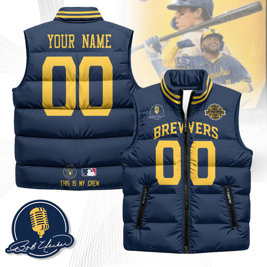 Personalized Milwaukee Brewers Unisex Puffer Vest