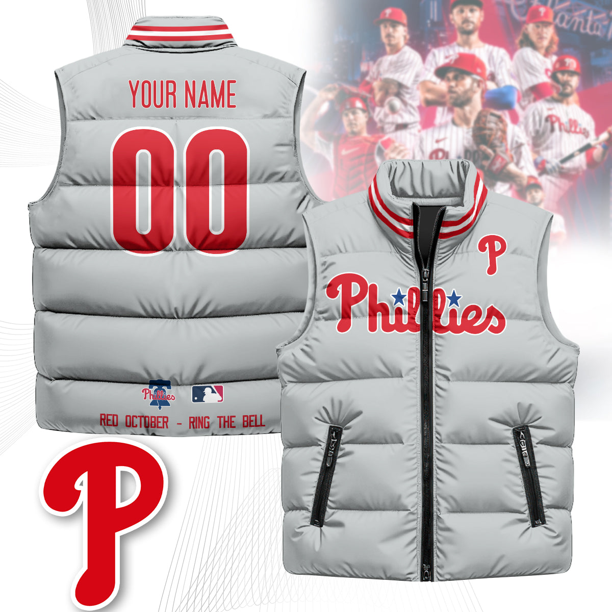 Personalized Philadelphia Phillies Unisex Puffer Vest