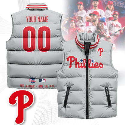 Personalized Philadelphia Phillies Unisex Puffer Vest