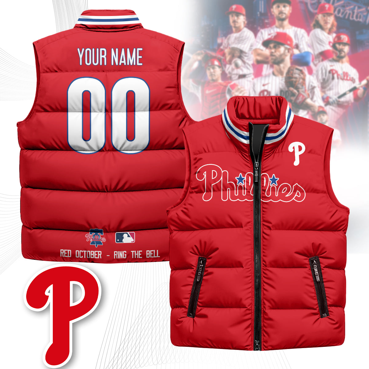 Personalized Philadelphia Phillies Unisex Puffer Vest