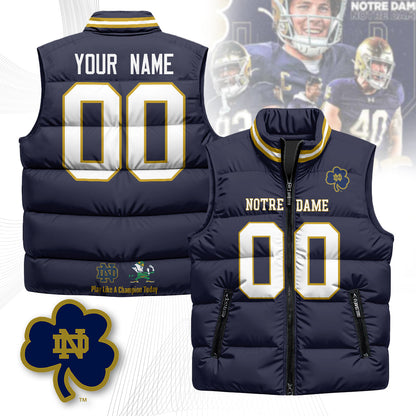Personalized Notre Dame Fighting Irish Unisex Puffer Vest