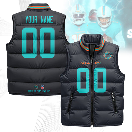 Personalized Miami Dolphins Rivalry Series Puffer Vest