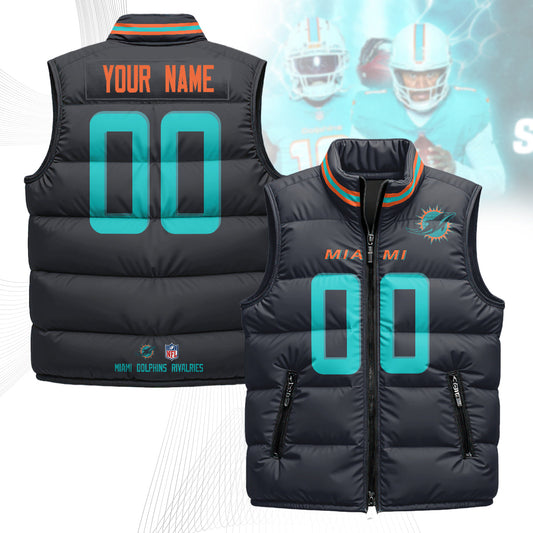 Personalized Miami Dolphins Rivalry Series Puffer Vest