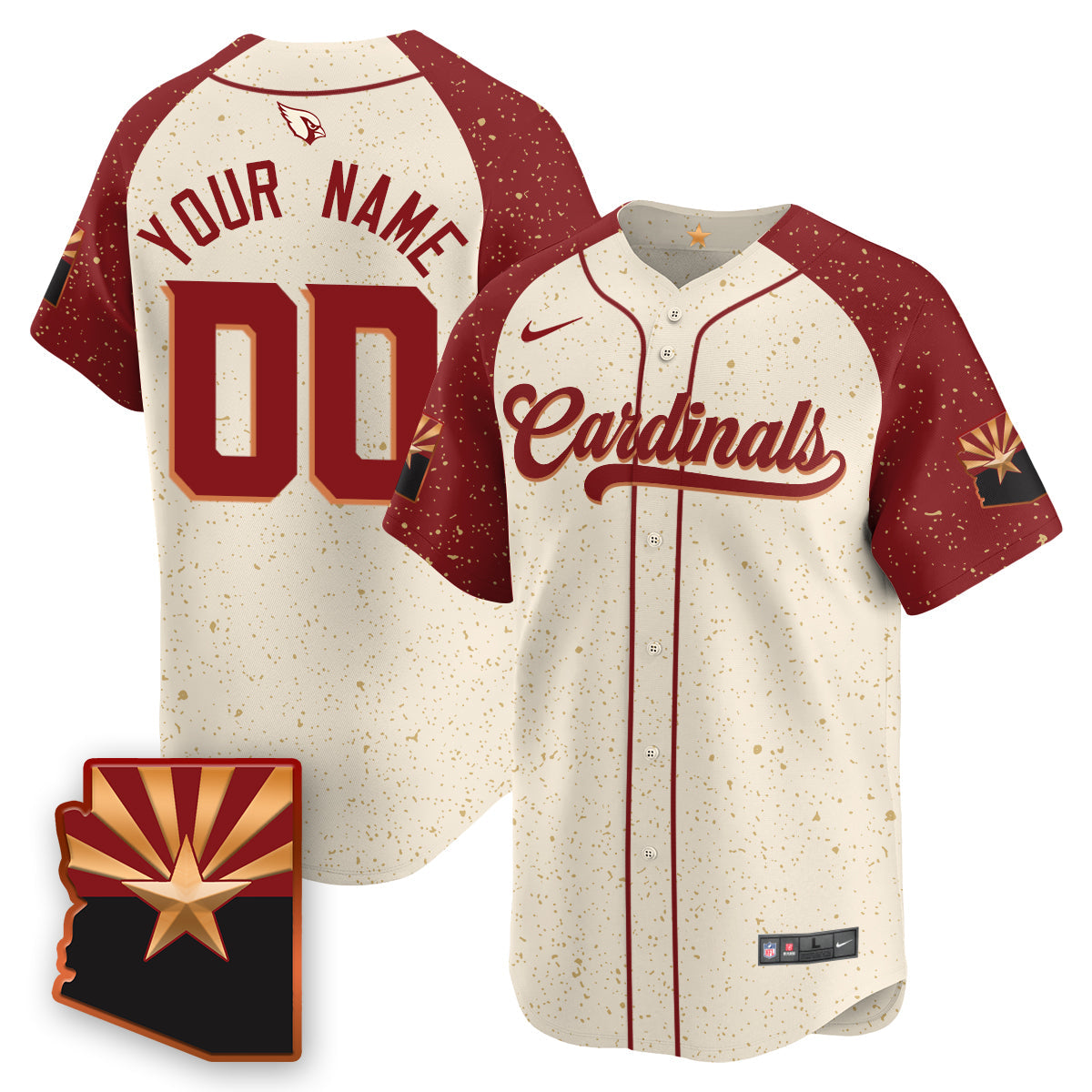 Arizona Cardinals Rivalry Series Baseball Custom Jersey - All Stitched