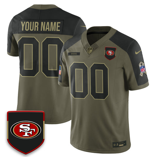 San Francisco 49ers 2025 Salute to Service Limited Custom Jersey - All Stitched