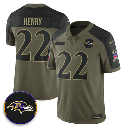 Baltimore Ravens 2025 Salute to Service Limited Jersey - All Stitched