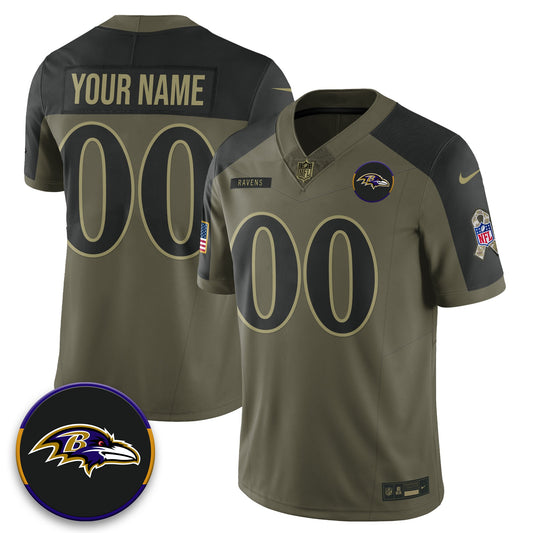 Baltimore Ravens 2025 Salute to Service Limited Custom Jersey - All Stitched