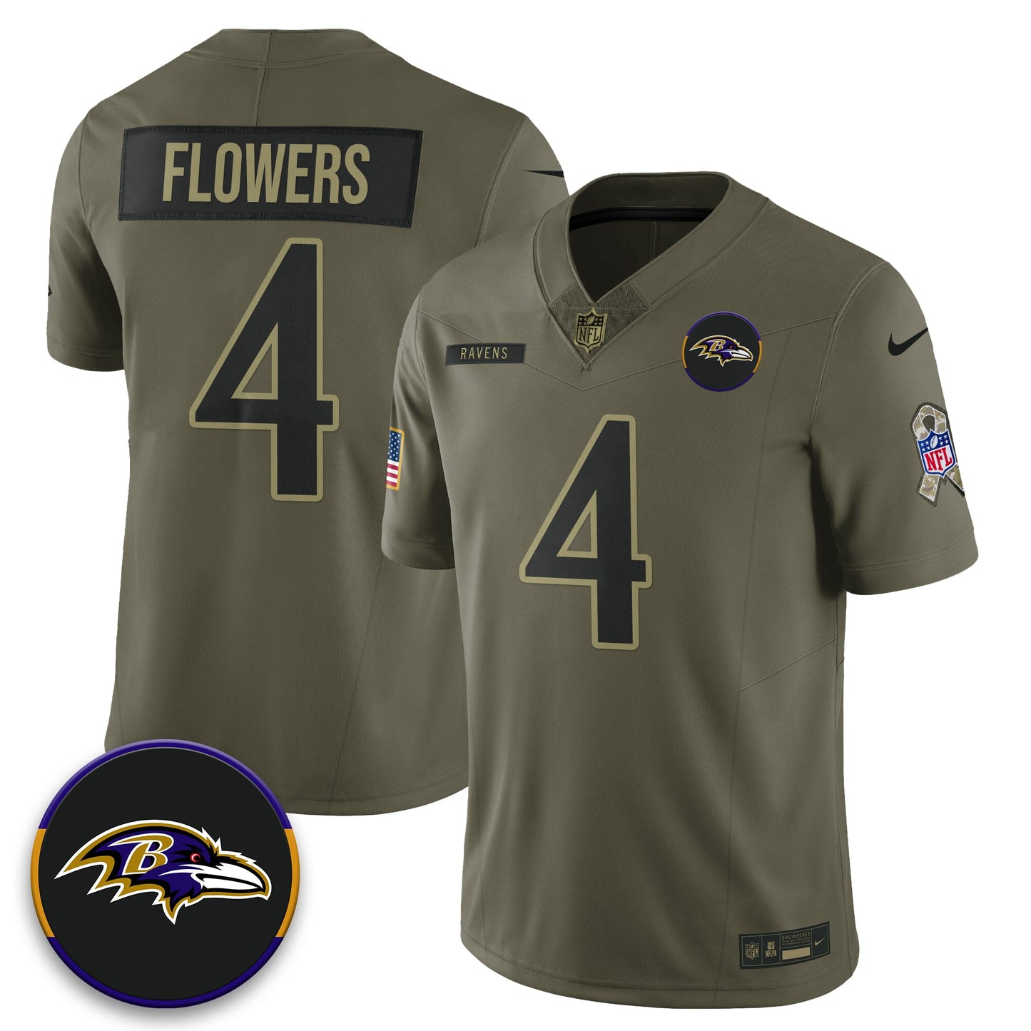 Baltimore Ravens 2025 Salute to Service Limited Jersey - All Stitched