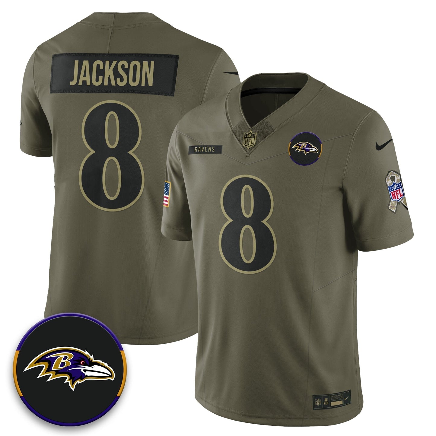 Baltimore Ravens 2025 Salute to Service Limited Jersey - All Stitched