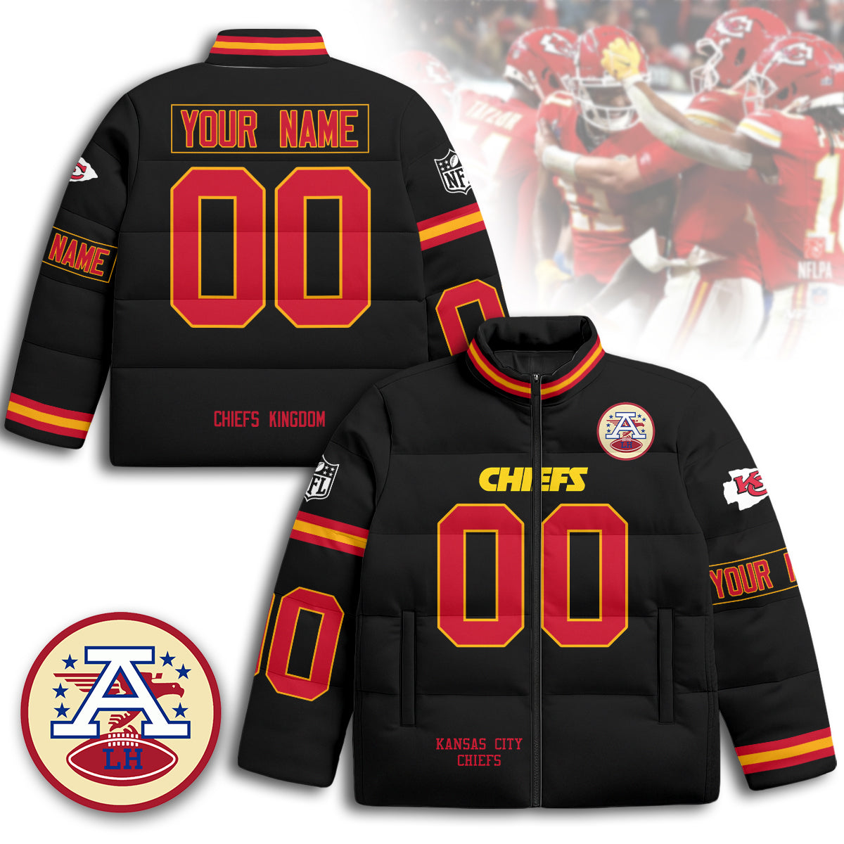 Personalized Kansas City Chiefs Unisex Puffer Jacket