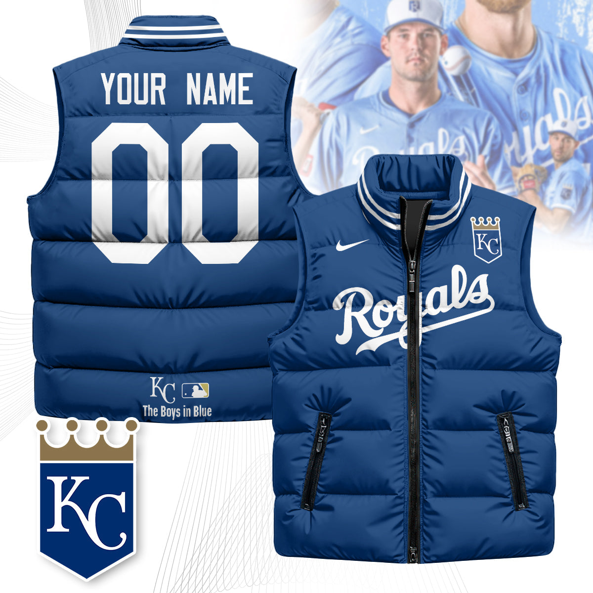 Personalized Kansas City Royals Unisex Puffer Vest