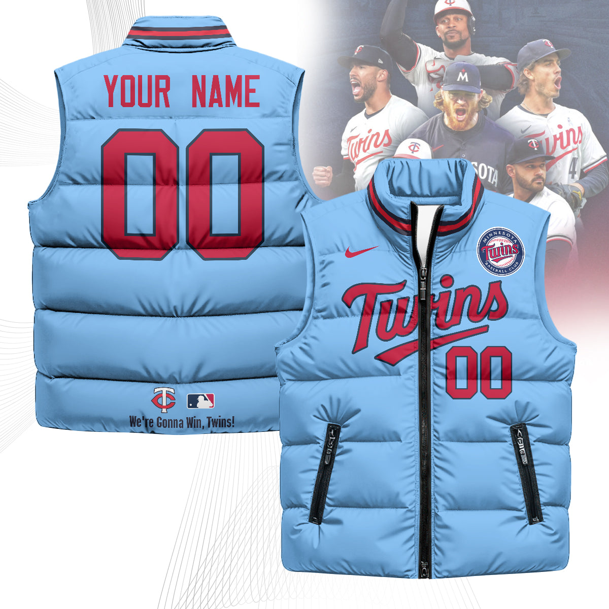 Personalized Minnesota Twins Unisex Puffer Vest