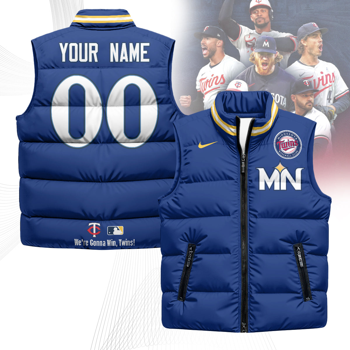 Personalized Minnesota Twins Unisex Puffer Vest